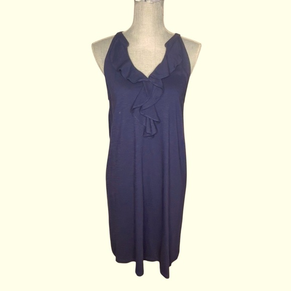 Lilly Pulitzer Shay Dress – True Navy – Size Medium– Ruffle Halter Neck - Picture 2 of 10